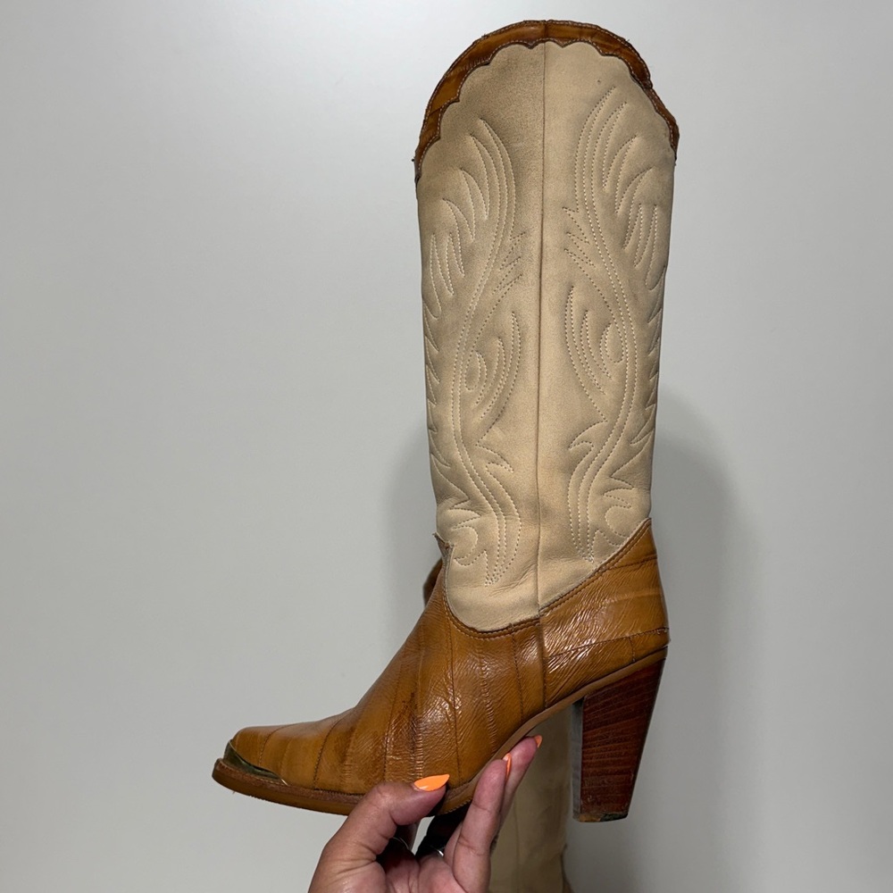 Vintage Zodiac EEL Leather Tall Boots